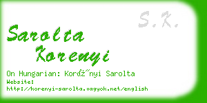 sarolta korenyi business card